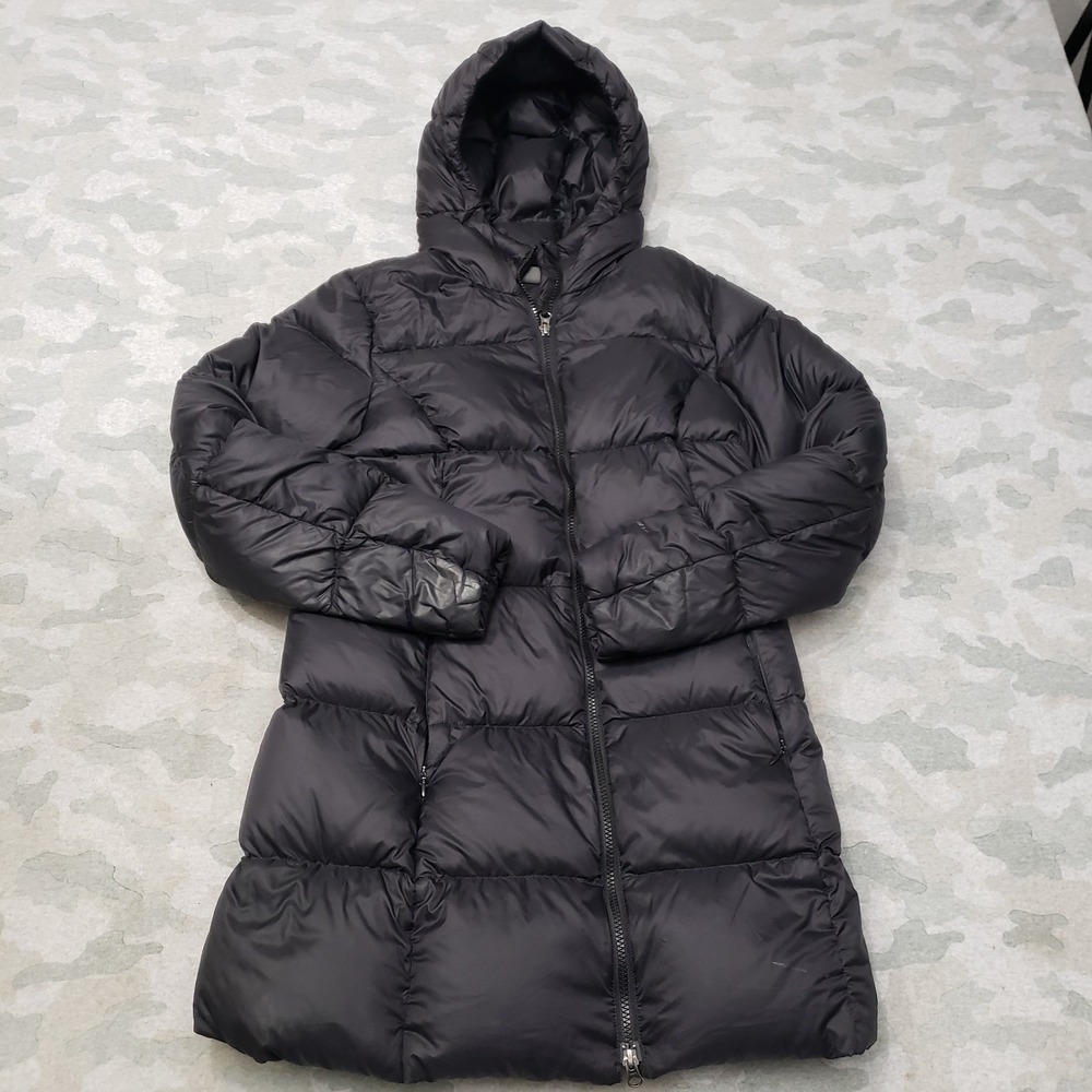 Eddie Bauer Jacket Womens Small Black Full Zip Pockets Hooded EB 550